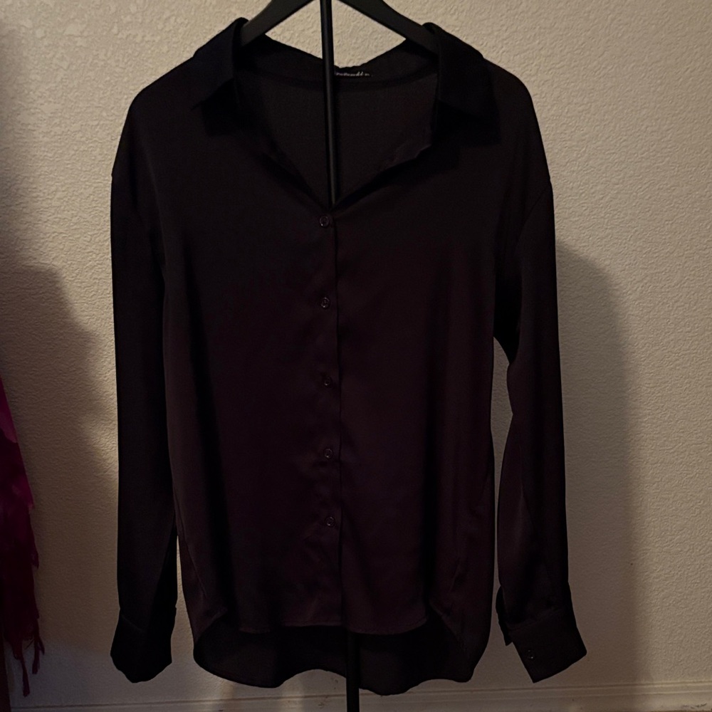 Classic Black Button Down Shirt for Women